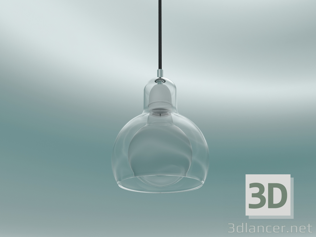 3d model Lámpara colgante Mega Bulb (SR2, Ø18cm, 23cm, Cristal transparente con cordón negro) - vista previa