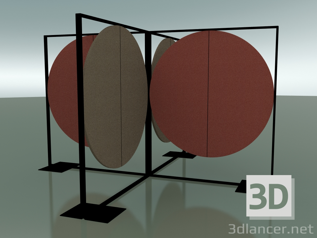 3D modeli Bağımsız Geniş Yuvarlak Panel 5105x4 + 5108x4 (V39) - önizleme