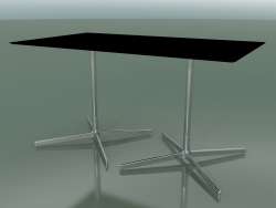 Tavolo rettangolare con doppia base 5545 (H 72.5 - 79x139 cm, Nero, LU1)