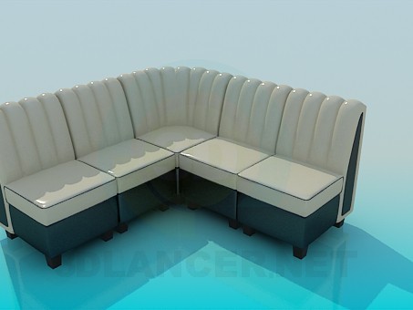 3d model Kitchen soft corner - preview 3d model Kitchen soft corner - preview