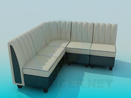 3d model Kitchen soft corner - preview 3d model Kitchen soft corner - preview