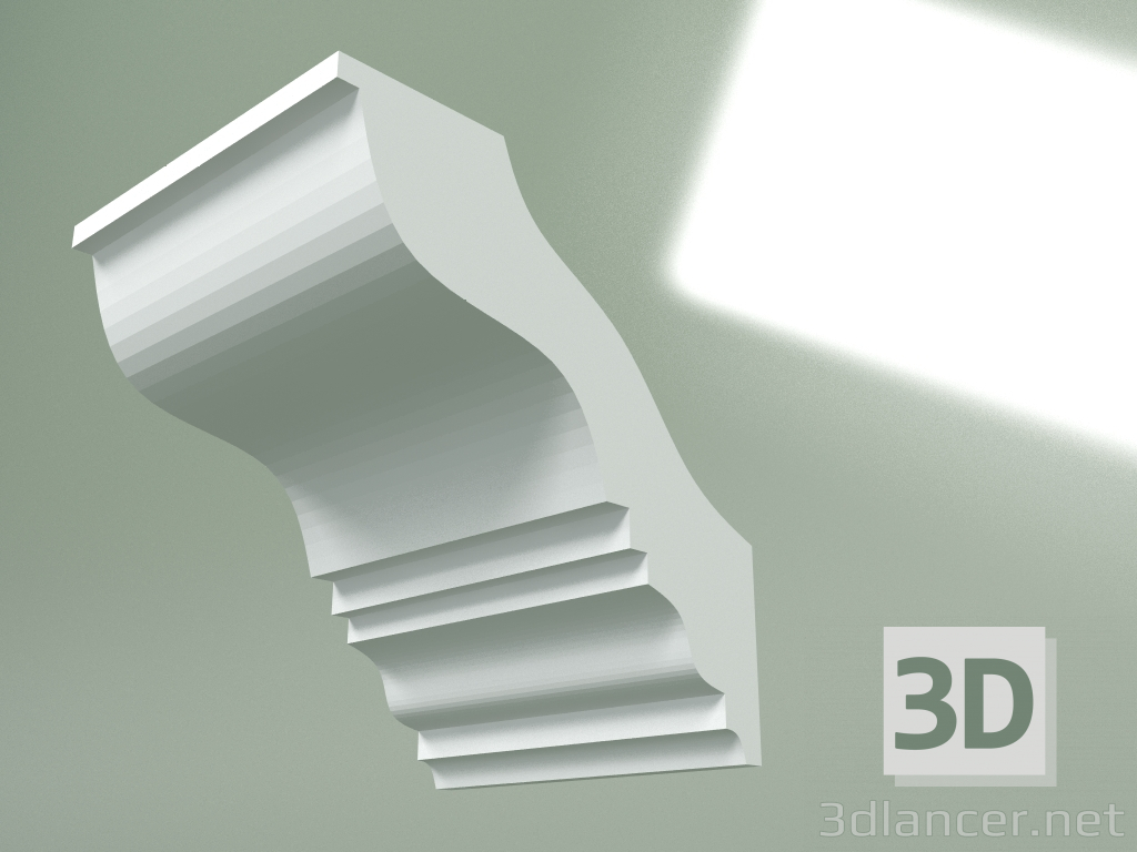 modello 3D Cornicione in gesso (zoccolo a soffitto) KT400 - anteprima
