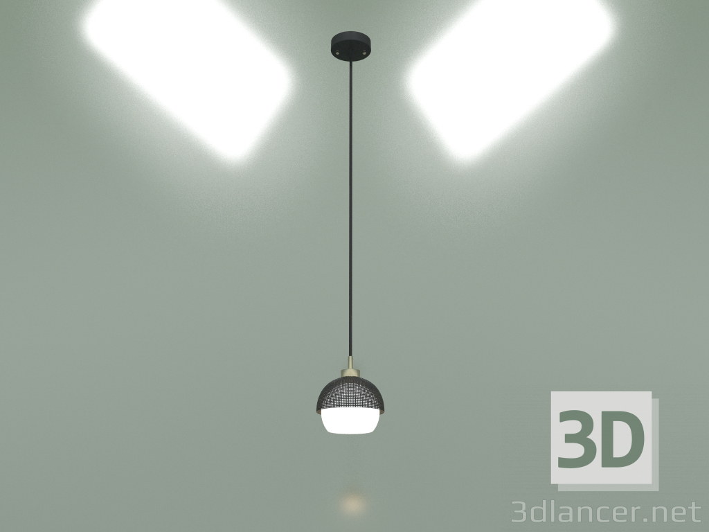 modello 3D Lampada a sospensione 50106-1 (bronzo antico-nero) - anteprima