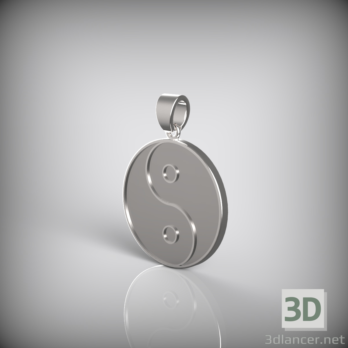 3d Yin and Yang pendant model buy - render
