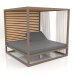 3d model Raised couch with fixed slats with side walls and curtains (Bronze) - preview