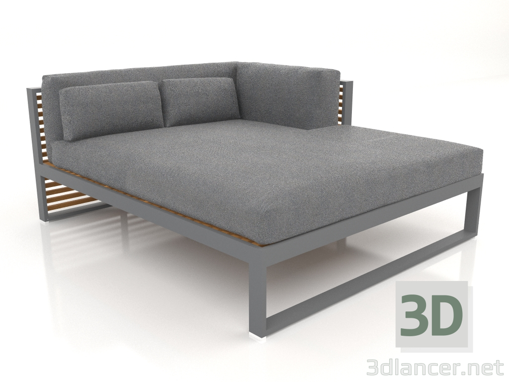 modèle 3D Canapé modulable XL, section 2 droite, bois artificiel (Anthracite) - preview