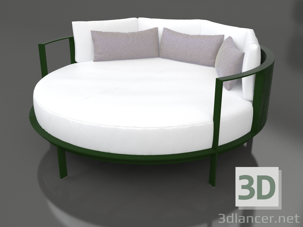 3d model Round bed for relaxation (Bottle green) - preview