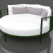 3d model Round bed for relaxation (Bottle green) - preview