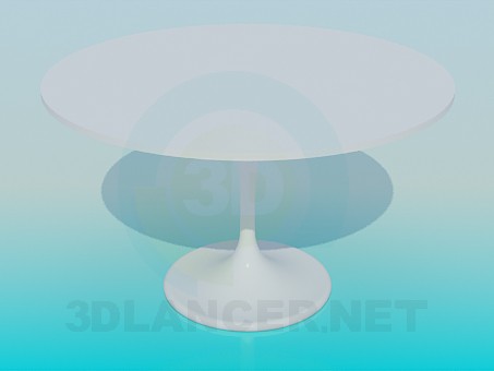 3d model Mesa redonda sobre una pierna - vista previa