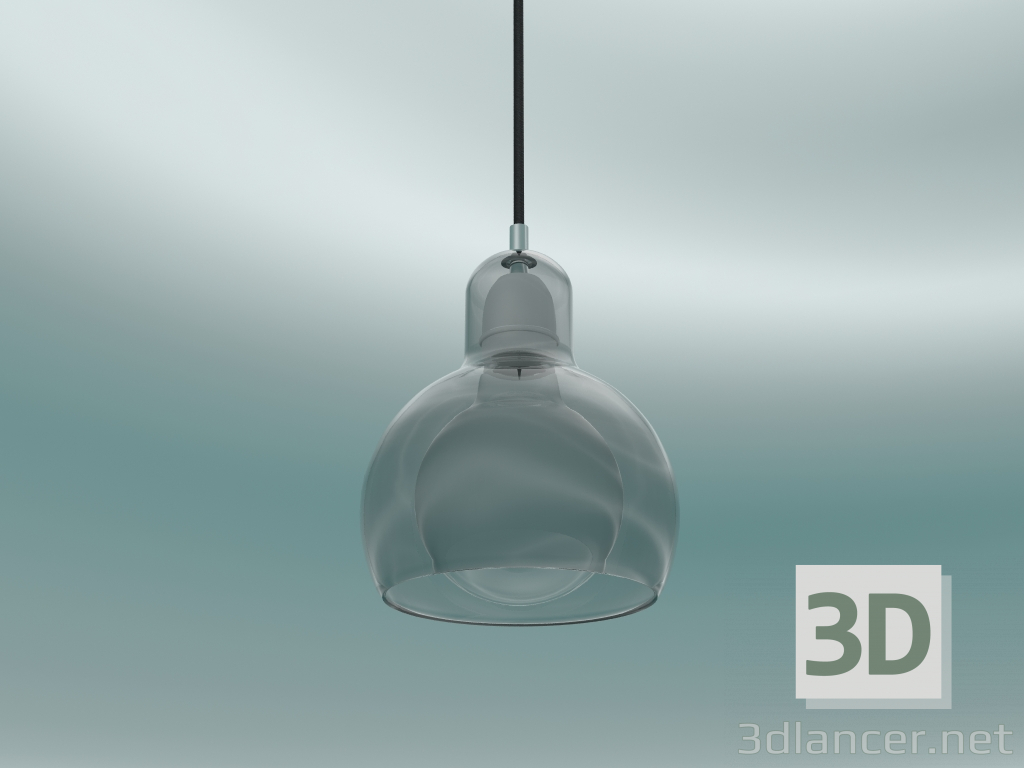 modello 3D Lampada a sospensione Mega Bulb (SR2, Ø18cm, 23cm, vetro argento con cavo nero) - anteprima