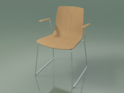 Chair 3909 (on rails, with armrests, oak)