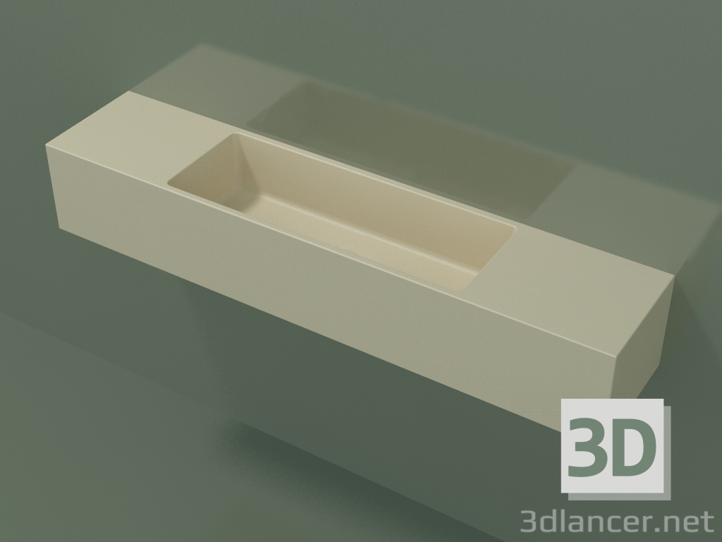 modello 3D Lavabo sospeso Lavamani (02UL51101, Bone C39, L 96, P 20, H 16 cm) - anteprima