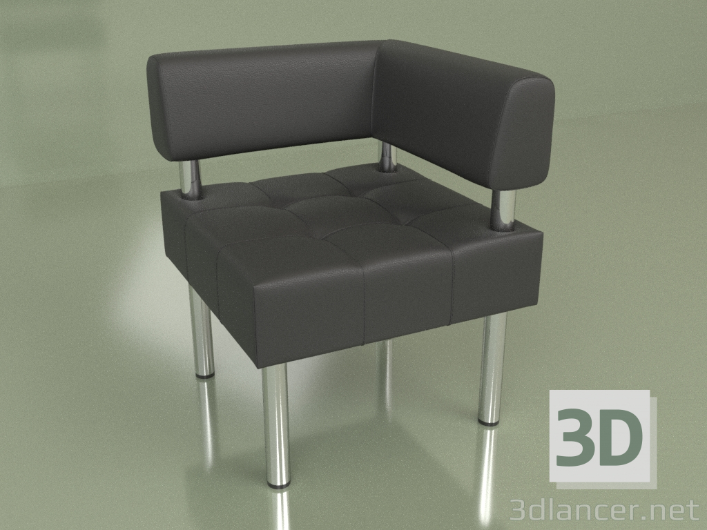 3d model Corner section Business (Black leather) - preview