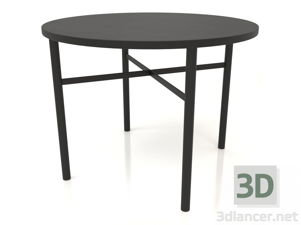 3D Modell Esstisch (gerades Ende) (Option 2, D=1000x750, Holz schwarz) - Vorschau