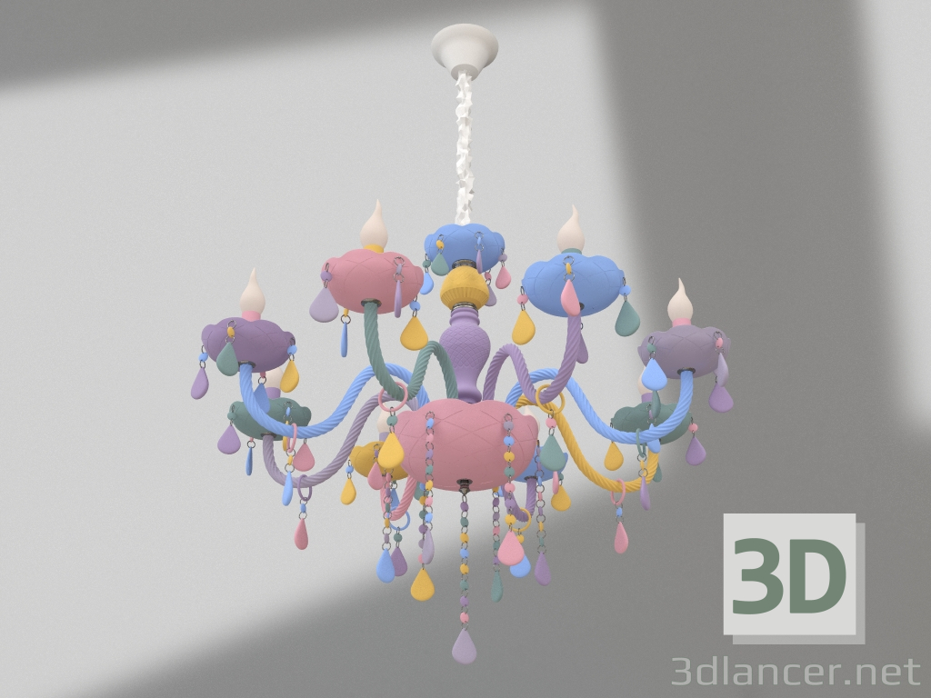 modèle 3D Lustre Astrid multicolore (074175-8) - preview