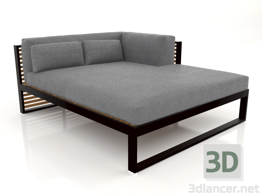 Modelo 3d Sofá modular XL, seção 2 direita, madeira artificial (preto) - preview