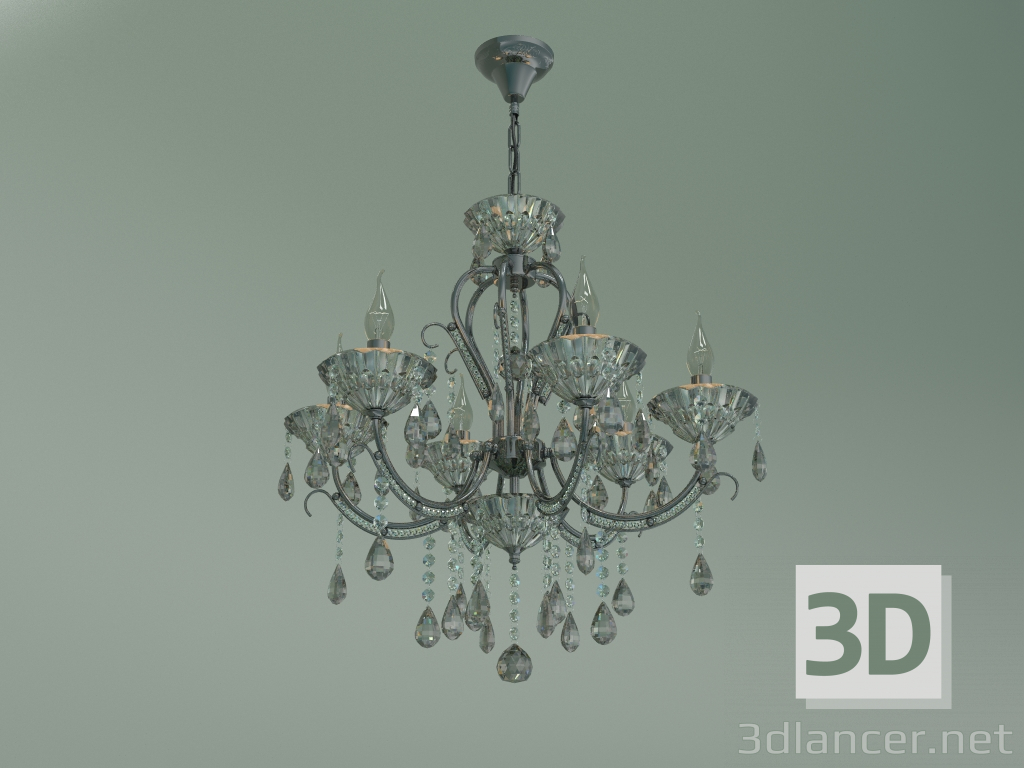 3d model Pendant chandelier 3426-6 (black pearl-smoky crystal Strotskis) - preview