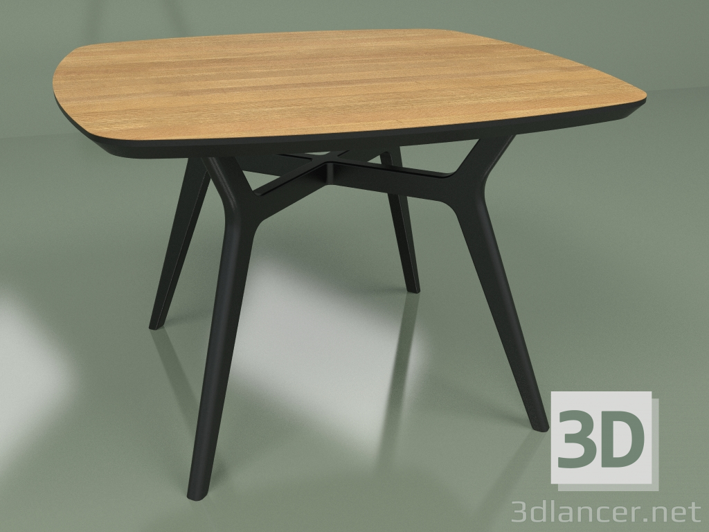 modello 3D Tavolo da pranzo Lars Oak (nero, 1100x1100) - anteprima