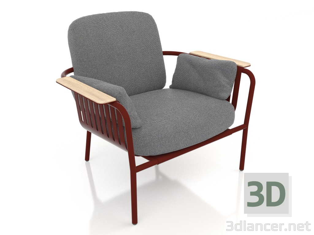 3d model Armchair (Wine red) - preview