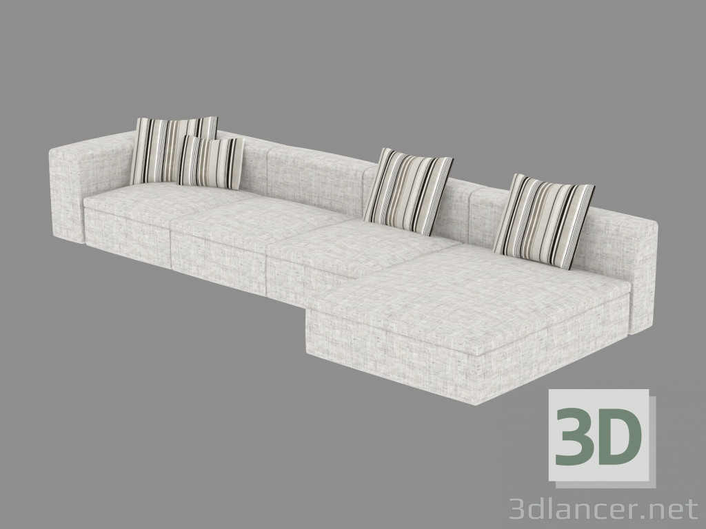 3d model sofá de la esquina modular - vista previa