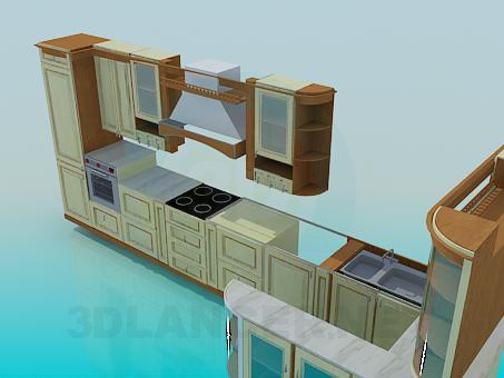 3d model Kitchen - preview 3d model Kitchen - preview