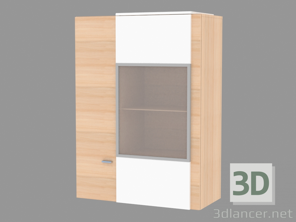 3d модель Сервант в современном стиле со стеклянной дверцей – превью