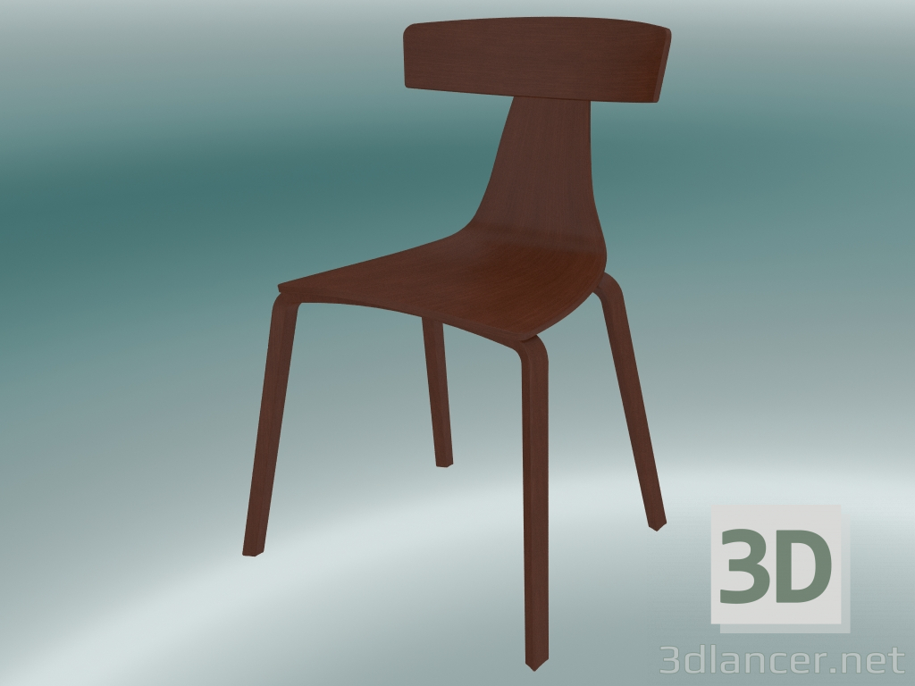 modello 3D Sedia REMO sedia in legno (1415-10, noce frassino) - anteprima