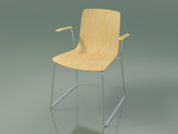 Chair 3909 (on rails, with armrests, natural birch)