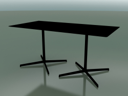 Rechteckiger Tisch mit doppelter Basis 5546 (H 72,5 - 79 x 159 cm, schwarz, V39)