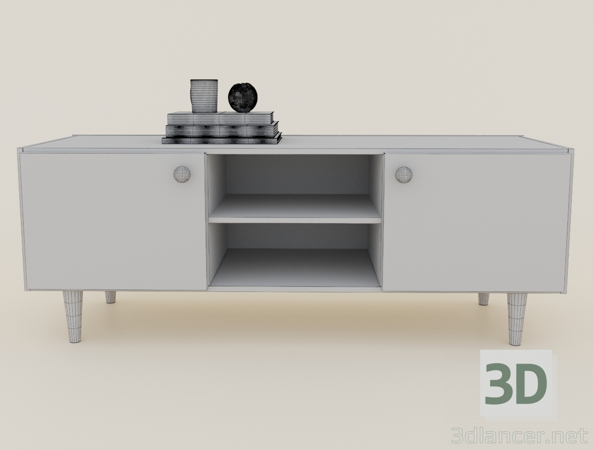 TV-Schrank und Tische 3D-Modell kaufen - Rendern