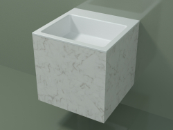 Wall-mounted washbasin (02R123302, Carrara M01, L 48, P 48, H 48 cm)
