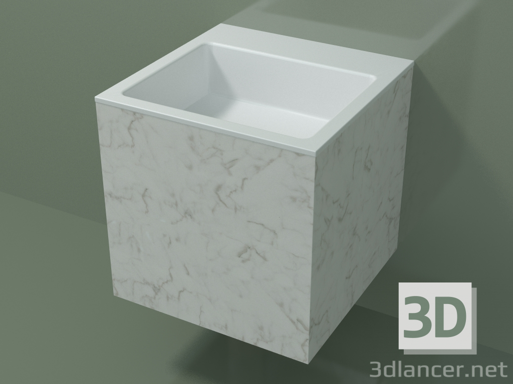 modello 3D Lavabo sospeso (02R123302, Carrara M01, L 48, P 48, H 48 cm) - anteprima