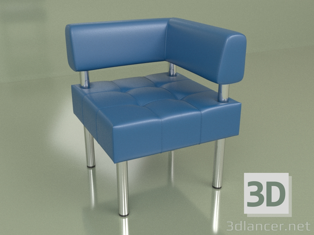 modello 3D Sezione angolare Business (pelle blu) - anteprima