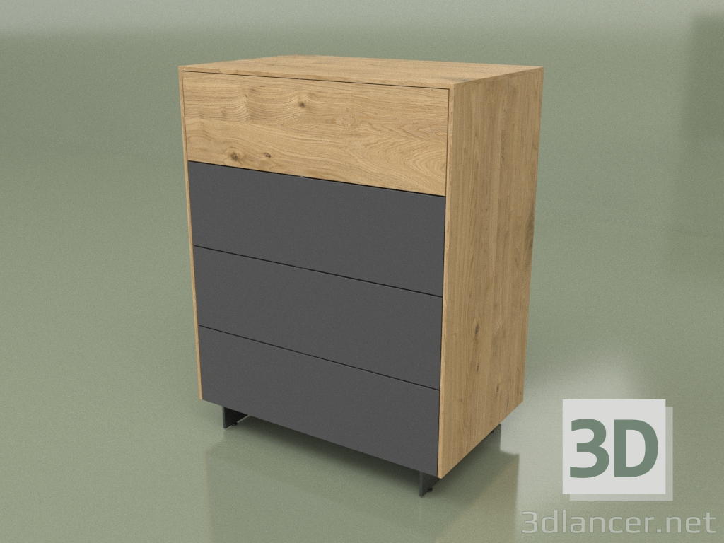 3d model Chest of drawers CN 300 (Loft, Anthracite) - preview