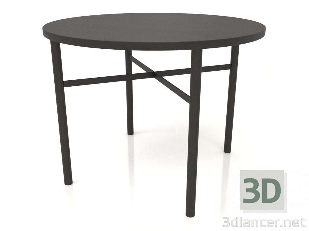 modèle 3D Table à manger (extrémité droite) (option 2, D=1000x750, bois brun foncé) - preview