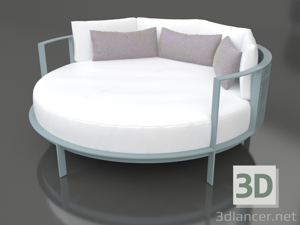 3d model Round bed for relaxation (Blue gray) - preview