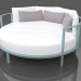 3d model Round bed for relaxation (Blue gray) - preview