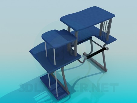 3d model Computer table - preview 3d model Computer table - preview