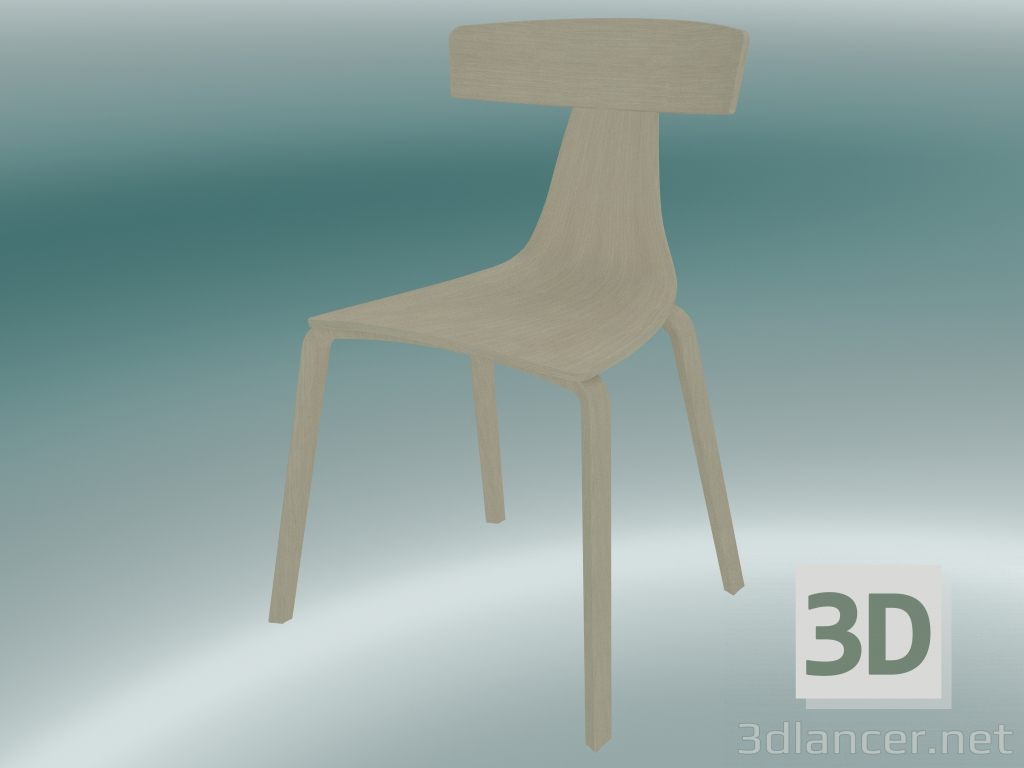 3d модель Стул REMO wood chair (1415-10, ash chalk) – превью