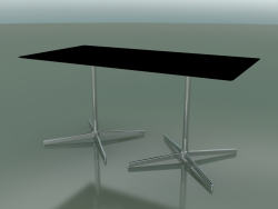 Tavolo rettangolare con doppia base 5546 (H 72.5 - 79x159 cm, Nero, LU1)