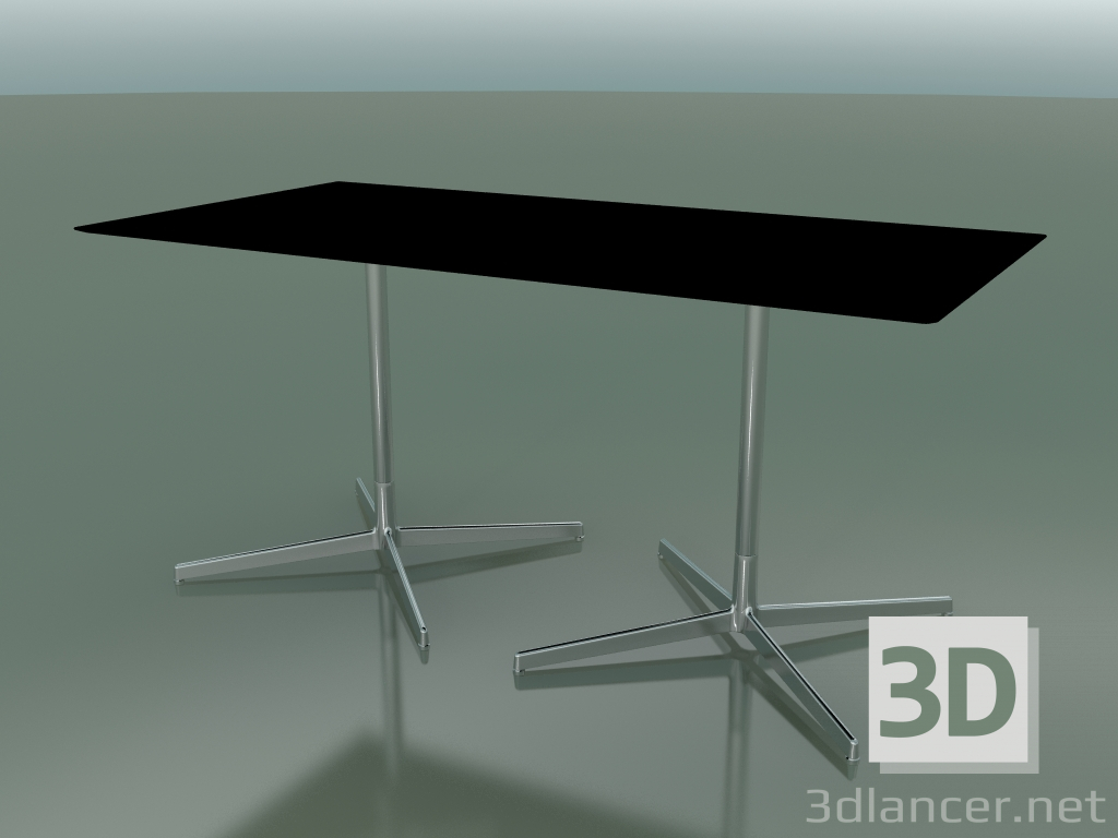 3D Modell Rechteckiger Tisch mit doppelter Basis 5546 (H 72,5 - 79x159 cm, schwarz, LU1) - Vorschau