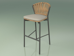 Bar stool 150 (Metal Smoke, Teak)