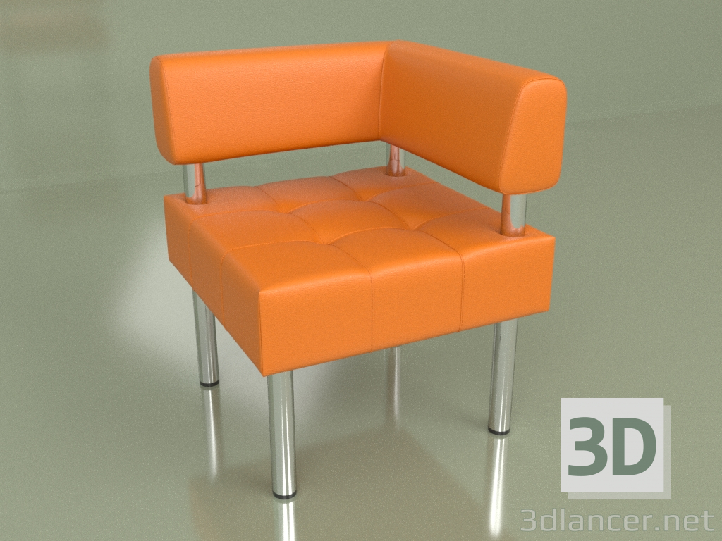modello 3D Sezione angolare Business (pelle arancione) - anteprima