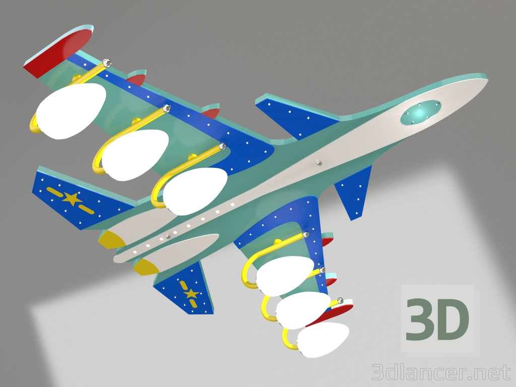 3D modeli Tavan lambası Bombacı (074506) - önizleme