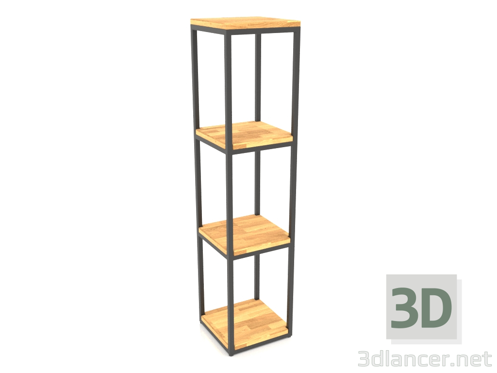 modèle 3D Etagère carrée (PLANCHER BOIS, 30x30x128, 4 étagères) - preview