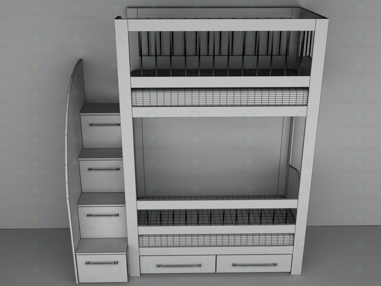 3d дитяча двох'ярусне ліжко модель купити - зображення 3d дитяча двох'ярусне ліжко модель купити - зображення