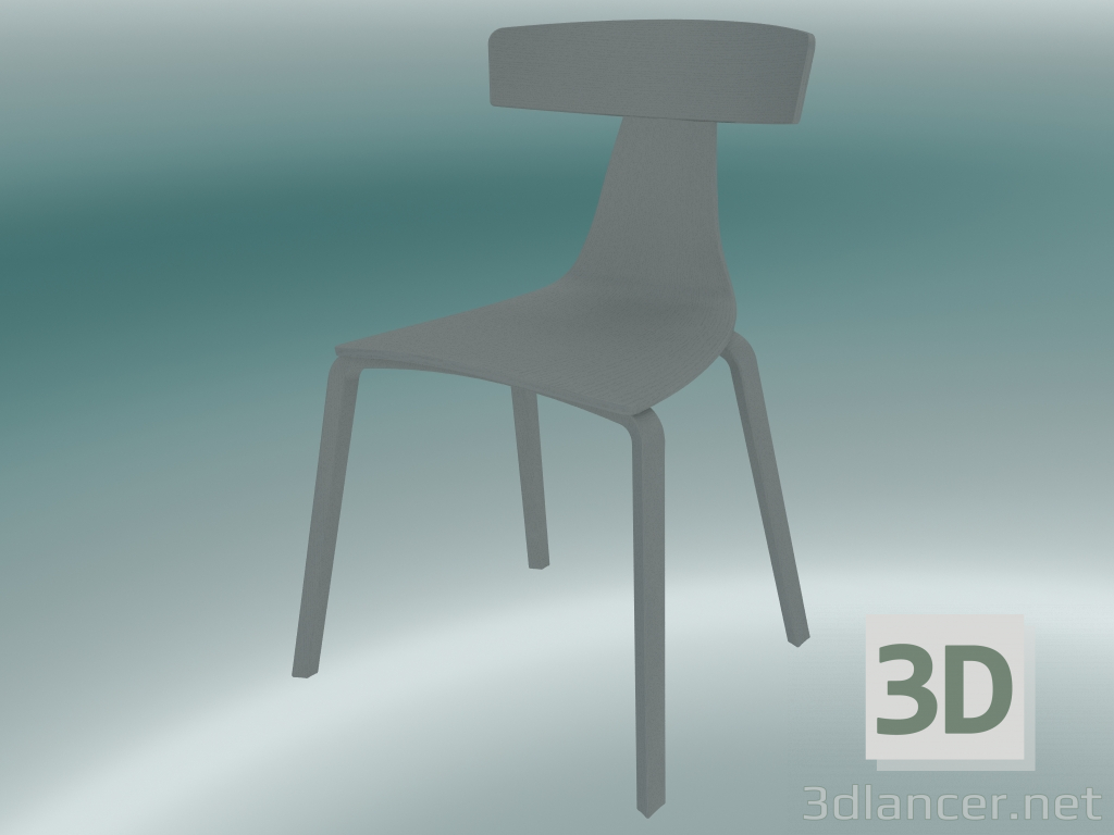 3d модель Стул REMO wood chair (1415-10, ash grey) – превью