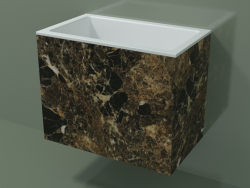 Wall-mounted washbasin (02R133101, Emperador M06, L 60, P 36, H 48 cm)