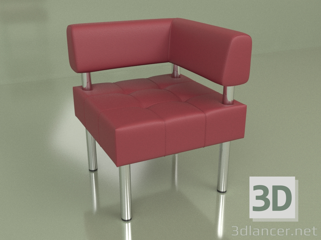 modèle 3D Section d'angle Business (Cuir rouge) - preview