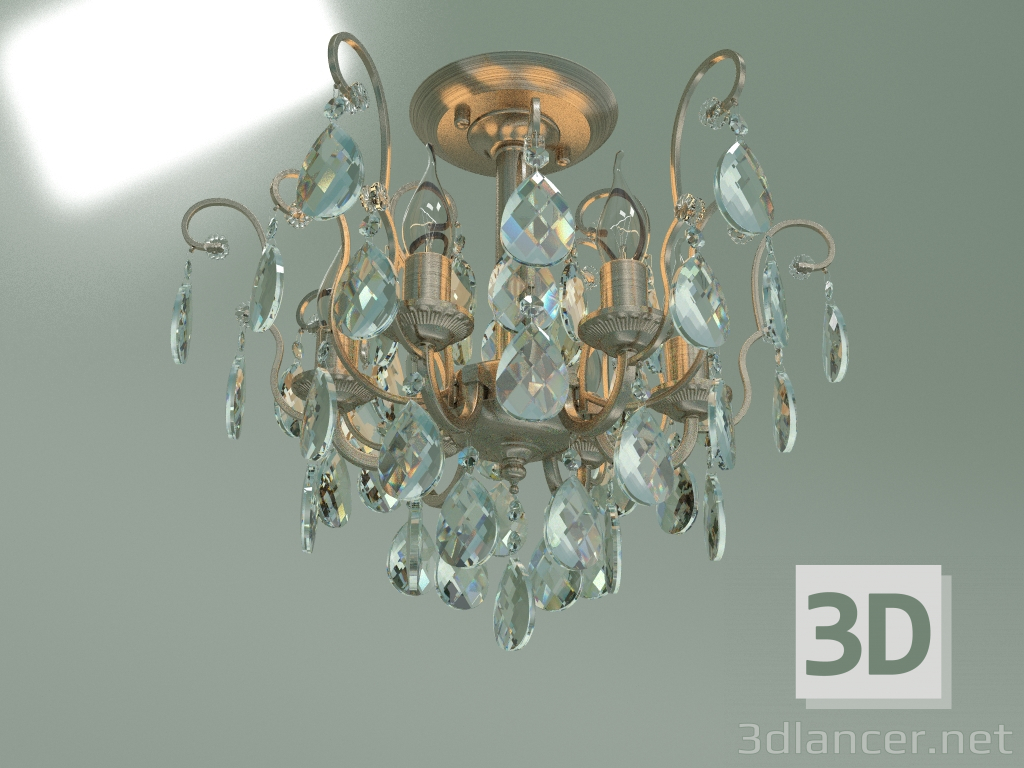 3D modeli Sarkıt avize 10022-6 (antika bronz berraklığında kristal Strotskis) - önizleme